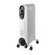 Nedis Mobilni oljni radiator 800 1200 2000 W 9 plavuti Nastavljiv termostat 3 Nastavitve toplote Zaščita pred padcem Bela