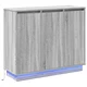 vidaXL vidaXL Stranska omara z LED, siva sonoma, 90x32x75 cm, inženirski les, (22008244)