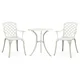 Greatstore Bistro garnitura 3-delna liti aluminij bela