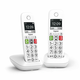 Gigaset E290 Duo, Analogni / DECT telefon, Bežične slušalice, Spikerfon, 150 unosi, Identifikacija poziva, Bijelo