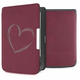 Preklopni ovitek z oblikovanjem srce za PocketBook Touch Lux 3/Basic Lux/Basic Touch 2 - temno rdeča