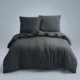 Nikcorp Komplet posteljnine 5-delni Microfibre temnosiva, mehak zračen tekstil: rjuha z elastiko 180x200+35 cm, prevleki 2x 135x200 cm, 2x 80x80 cm, dvojna zadrga, OEKO-TEX Standard 100