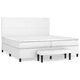 Vidaxl Box spring postelja z vzmetnico bela 200x200 cm umetno usnje
