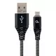 Gembird premium cotton braided micro-USB charging - data cable,1m, black/white CC-USB2B-AMmBM-1M-BW
