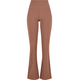 Urban Classics Pajkice Ladies Flared Leggings Rib svetlo rjava