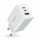 Univerzalen stenski polnilec Tech-Protect 65W - polnilec z USB in dvema USB-C vhodoma ter standardi hitrega polnjenja PD/QC3.0 - bel