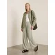 Sinsay - Wide leg pantalone sa sjajnim lurex koncem - svetlo zelena