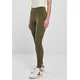 Womens washed trousers made of olive artificial leather