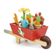 Drvene tačke s vrtnim alatom Garden Wheelbarrow Tender Leaf Toys 13-dijelni set lončanice s kantom za zalijevanje i biljkama