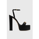 Kožne sandale Elisabetta Franchi boja: crna, SA17L41E2