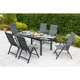Gardenson Raztegljiva Vrtna Miza Ambia, Steklo, Aluminij, 140-200x90