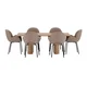 Venture Design Jedilna miza in stol komplet Lillehammer miza z 6 stoli Florensa 200x90x75 cm rjava