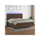 Krevet box spring s madracem LED tamnosmeđi 200x200 cm tkanina