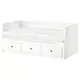 HEMNES Dnevni krevet s 3 fioke/2 dušeka, bela/Agotnes tvrdo,, 80x200 cm