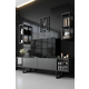 HANAH HOME TV polica Chrome Line Anthracite Black