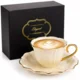 Porcelanasta skodelica v škatli 220 ml 1 kos. zlata ecru porcelanasta skodelica