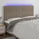 Vidaxl vidaXL Vzglavje postelje z LED osvetlitvijo, sivo-rjavo, 200 x 5 x 118/128 cm, blago