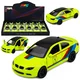 Športni avtomobil LEAN TOYS, kovinski, pull-back, rumena neonska 1:32