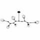 Toolight Obesek svetilka APP505-7C 7 Arms Glass Spheres Black