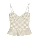 Bershka Top ecru / temno rjava