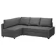 FRIHETEN / KLAGSHAMN Ugaona sofa ležaj s odlaganjem, Skiftebo tamnosiva