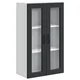 Vidaxl Stenski stekleni omarica PORTO Črna 60 x 31 x 100 cm