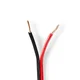 Nedis Kabel zvočnikov | 2x 1,50 mm2 | Baker | 100,0 m | Okrogla | PVC | Črna/rdeča | Kolut