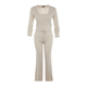 Trendyol Beige Ribbed Blouse Cardigan Trousers Knitwear Two Piece Set