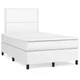 vidaXL Box spring postelja z vzmetnico bel 120x190 cm umetno usnje