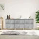 Komode 3 kom siva boja betona 60x35x70 cm od konstruiranog drva