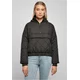 Womens Oversized Diamond Quilted Tug Jacket Black