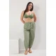 Trendyol Curve Khaki Pleated High Waist Carrot/Shalwar Beach Wear Plus Size Trousers