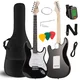 V-TONE EG 39 BK 4/4 električna kitara stratocaster 39 SSS kovček, trak, kabel jack-jack, uglaševalec, trzalice, strune, tremolo, ročica, komplet imbus ključev
