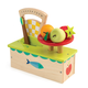 Drvena vaga Weighing Scales Tender Leaf Toys 4-dijelni set s voćem