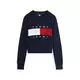 Tommy Jeans Pulover  mornarska / rdeča / bela
