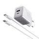 Moxom Kućni punjač MX-HC206 18W PD 20W FAST Type C na Type C, Sivi