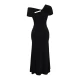 Trendyol Black Asymmetric Collar Knitted Elegant Evening Dress