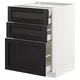 METOD / MAXIMERA Pod.elem.3front/2dnj/1srd/1vis.fiok, bela/Lerhyttan crno bajcovano, 60x60 cm