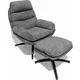Fotelja+tabure Elegance Siva/Crne noge ( 775-164 )