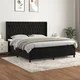 shumee Box spring postelja z vzmetnico črna 180x200 cm žamet
