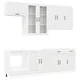 vidaXL Set omar s predalom 8 pcs Visoki sijaj bela Konstruiran les