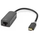 Nedis kabelski adapter USB 3.2 Gen 1/ USB-C vtič - RJ45 vtič/ okrogel/ črn/ 20 cm