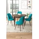 Hanah Home Set Trpezarijski sto i 4 stolice, Tirkizno-braon