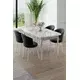 HANAH HOME Rasklopivi trpezarijski sto i stolice (5 delova) Asfel White Marble Anthracite