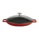 Cast iron frying pan with lid, 26 cm, Glaze range, red - LAVA brand