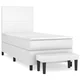 Vidaxl Box spring postelja z vzmetnico bel 90x190 cm umetno usnje