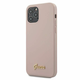 Guess GUHCP12LLSLMGLP iPhone 12 Pro Max 6,7 light pink hardcase Silicone Script Gold Logo (GUE000931)