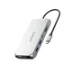 Orico XCR 12v1 USB-C Docking Station, 3x USB-A 3.1, HDMI 4K 30Hz, VGA 1080p, PD 100W, srebrna