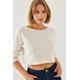 Bianco Lucci Womens Basic Ribbed Blouse