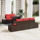 vidaXL vidaXL Kavčna garnitura z blazino 6 pcs Rjava in rdeča poli ratan, (5000138335)